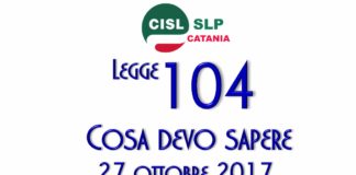 Locandina incontro Plaza Hotel Catania sulla legge 104 del 27 ottobre 2017