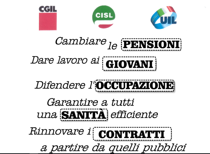 locandina cisl, sit in prefetture per legge di bilancio